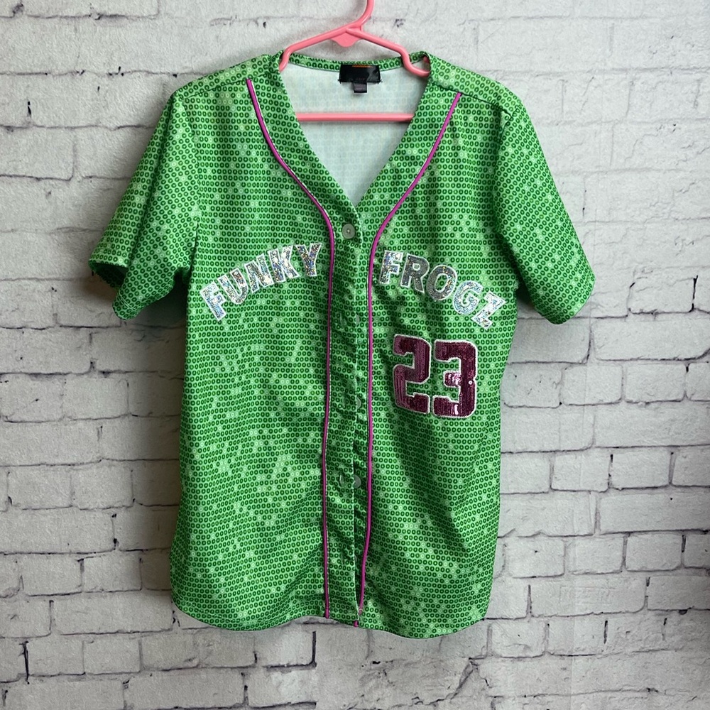 Nickelodeon JoJo Siwa size 10/12 girls large funky frogz jersey shirt